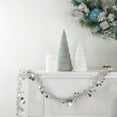 thumbnail image 2 of Northlight Tinsel and Polka Dot Commercial Christmas Garland - 50' x 1.5" - Silver - Unlit, 2 of 3