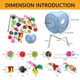 thumbnail image 3 of Tripumer 21PCS Cat Toys Kitten Toys Combination Tunnel Interactive Grayish Blue Cat Toys Cat Tunnel Tease Cat Stick Colorful Mouse Plush Ball Bell Ball for Cats, 3 of 8