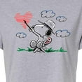 thumbnail image 3 of Peanuts - Heart Scribble - Juniors Cropped Cotton Blend T-Shirt, 3 of 6
