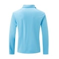 thumbnail image 4 of BLVB Mens Quarter-Zip Shirts Lapel Collar Long Sleeve Golf Shirts Casual Loose Workout Athletic Pullover Basic Tops Light Blue, 4 of 8