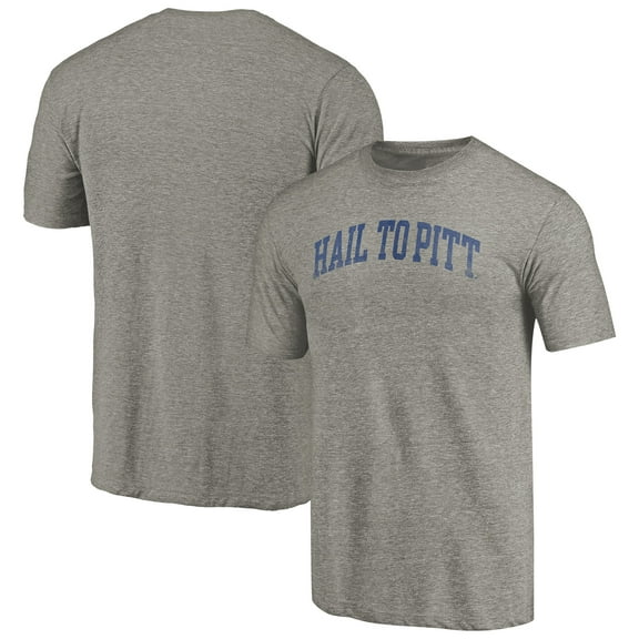 Men's Heathered Gray Pitt Panthers Arched Battle Cry Tri-Blend T-Shirt