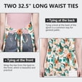thumbnail image 6 of Pioneer Flower Floral Print Pattern Apron-Garden Aprons for Women with Pockets-Cotton Linen Waterproof Kitchen Cooking Gardening Aprons Adjustable for Kitchen,Cooking,BBQ and Salon 33x27 Inch, 6 of 7