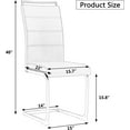 thumbnail image 4 of Modern 51 inch Transparent Dining Table and 4 Dining Chairs Set for Living Room Study Room, 4 Dining Chairs and a Transparent Dining Table Set (Transverse Stripe backrest Chairs with Table,Black), 4 of 11