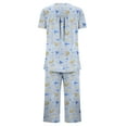 thumbnail image 3 of Tnhcen Women's' S 2 - Piece Nightwear Summer Sleep Set: Henley Neckline, Short - Sleeve Design On The Top And Capri - Length Pants Complete With Pockets, 3 of 4