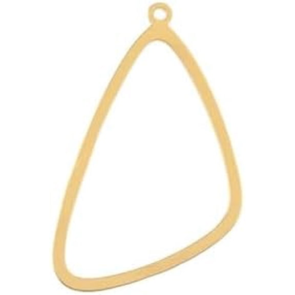12pcs John Bead Beadwork Findings 22.5x40.5mm Gold Hollow Triangle Pendant Components for Jewelry Making Crafts DIY (4pcs x Pack of 3)