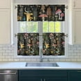 thumbnail image 3 of Rustic Autumn Mushroom Curtains 3pcs 27.5x24in, Polyester Botanical Kitchen Window Tiers and Valance, Forest Plant Design for Cabin or Holiday Decor, 3 of 6