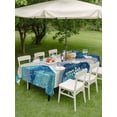 thumbnail image 5 of 60x120 Inch Outdoor Tablecloth with Umbrella Hole Zipper Rectangle Teal Coastal Starfish Rectangular Tablecloths Outside Waterproof Summer Watercolor Ocean Patio Table Cloth Cover for Picnic Party, 5 of 8