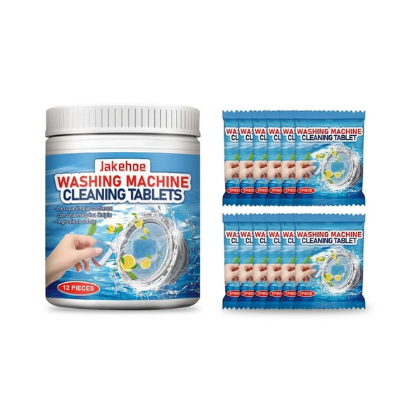 Rbaofujie Detergent Washing Machine Cleaning Tablet Automatic Boiler and Drum Type Deodorizing and Descaling Washing Machine Tank Cleaning Tablet 12pcs Portable Carpet Cleaner