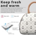 thumbnail image 3 of Insulated Lunch Bag Women, Reusable Anchors Pattern Tote Lunch Box, Leakproof Cooler Lunch Bags for Work Office Travel Picnic, 3 of 6