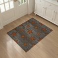 thumbnail image 3 of ODIKA 3'x5' Washable Throw Rug Stain Resistant, Low Profile, Non-Slip Motif Farmhouse Circle Distressed Plank Cowboy Grain Vintage Playful Expressive for Entryway, Kitchen, Mudroom, 3 of 7
