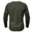 thumbnail image 6 of IROINNID Discount Button Up Shirts for Men Solid Round Neck Long Sleeve Pullover Breathable Shirt Blouse Tops,Olive Green, 6 of 7