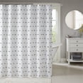 thumbnail image 2 of Madison Park Sophie Rideau de Douche en Polyester à Clip Gris/blanc, 2 of 5