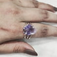 thumbnail image 3 of Natural Amethyst Ring, Rough Amethyst Gemstone Ring, February Birthstone, 3 Plain Band, 925 Sterling Silver, Womens Ring, Christmas, Thanksgiving, Handmade, Statement Jewelry, Rough Gemstone Jewelry, 3 of 5