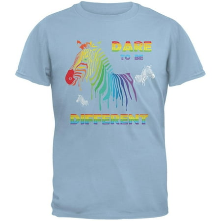 Light Blue Adult Shirt - Gay Pride LGBT Dare To Be Different Light Blue Adult T-Shirt