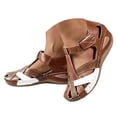 thumbnail image 3 of Bibifish Womens Wedge Ankle Strap Sandals Two Tone Closed Toe Side Cutout Adjustable Strap Open Side Summer Outdoor Casual Ladies Sandals, 3 of 8