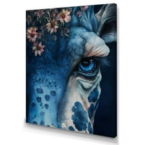 Designart Giraffe Portrait With Flowers II Canvas Wall Art