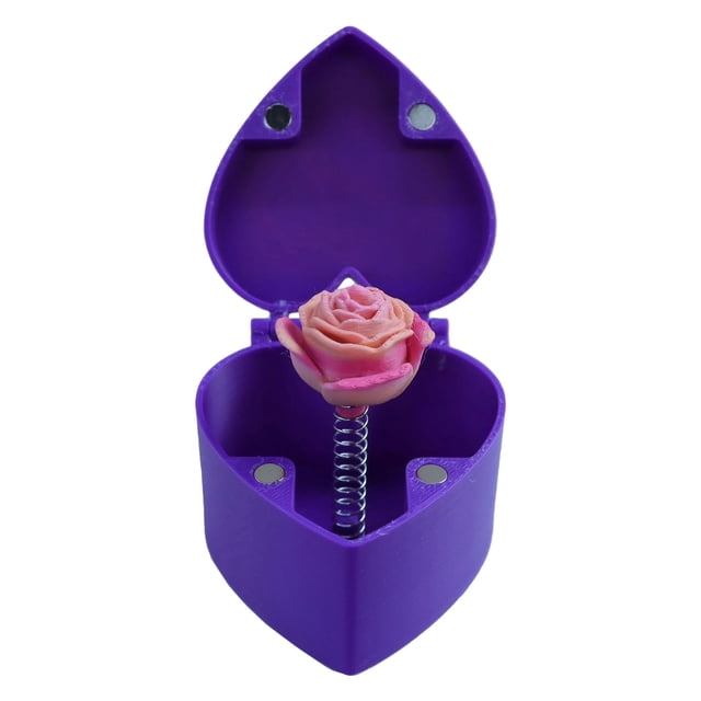 Valentine's Gift Box With Popping Rose Mechanism For Jewelry Chocolates And Small Presents 6.6 In X 6.2 In X 5 In Cavity Size