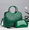 2032-1Green, variant on Red Crocodile Embossed Patent Leather Tote Bag with Matching Cosmetic Pouch, Dual Top Handles & Removable Crossbody Strap