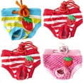 thumbnail image 3 of UDIYO New Female Pet Dog Puppy Cute Sanitary Pant Short Panty Striped Diaper Underwear, 3 of 6
