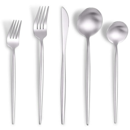 

Matte White Gold Silverware Set Modern Stainless Steel Flatware Set 30 Pieces Cutlery Set Service for 6 Tableware Utensil Set for Home and Restaurant Satin Finish Dishwasher Safe