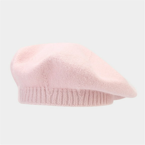 Pink Berets for Women Men Solid Color Knitted Wool Warm Beret Casual Shade Fall and Winter Hat