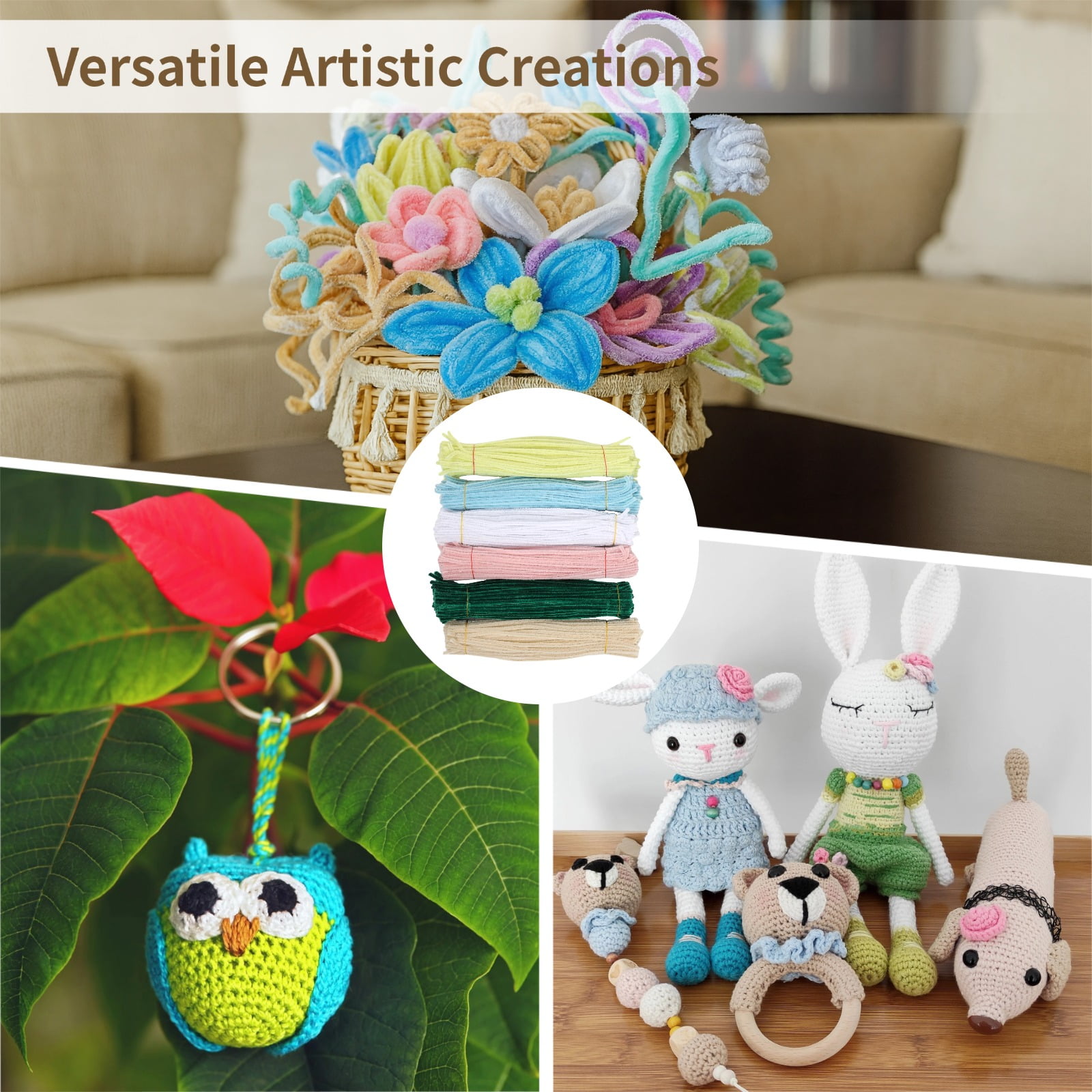 600 Pcs Chenille Stems, 11.8 in Macaron Color Craft Pipe Cleaners Set, Fuzzy Sticks for DIY Art Projects, Decorations, Crafting, Embellishments, and Pipe Cleaner Flower Kit