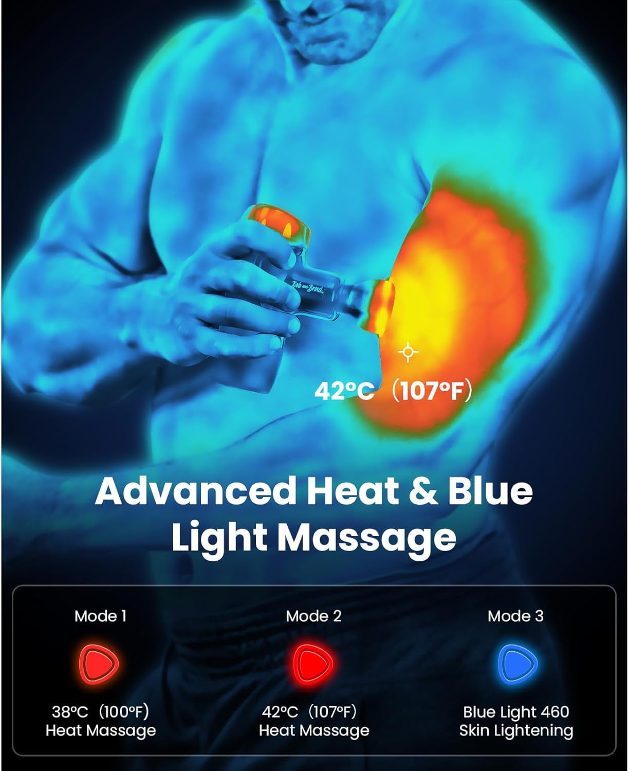 Bob and Brad M7 Plus Portable Mini Massage Gun with heating head, Comfort Percussion 9 mm Amplitude Deep Tissue Muscle Travel Massager