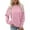 Pink, variant on asjyhkr Womens Sweatshirts Ribbed Long Sleeve Crew Neck Pullover Fashion Loose Casual Breathable Running Gym Workout Tops