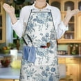 thumbnail image 6 of Pioneer Flower Floral Print Pattern Apron-Garden Aprons for Women with Pockets-Cotton Linen Waterproof Kitchen Cooking Gardening Aprons Adjustable for Kitchen,Cooking,BBQ and Salon 33x27 Inch, 6 of 7