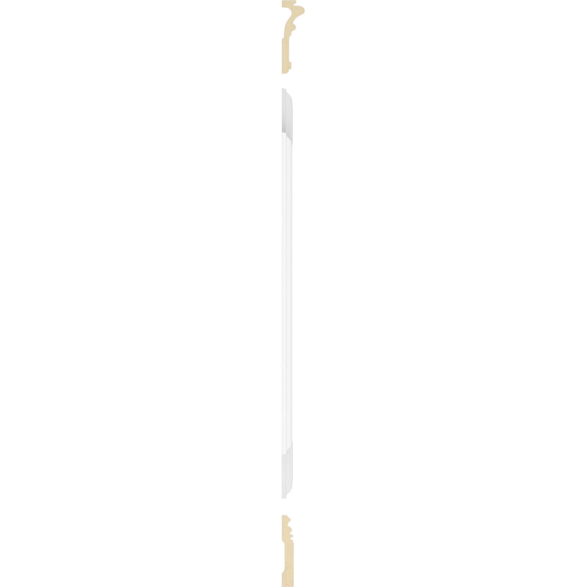 Ekena millwork 94 1/2"L (Adjustable 40"H to 44"H) Ashford Scalloped Panel Traditional Wainscot Paneling Kit