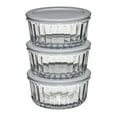 thumbnail image 3 of (6 pack) Anchor Hocking Sculpted Glass Food Storage Container with Lids, 2 Cup Round, Set of 3, 3 of 8