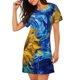 thumbnail image 2 of Fotbe Whimsical Sunflowers Night Sky Bata de Dormir para Mujer con Estampado, Camisón de Algodón de Manga Corta, Ropa de Dormir Casual, 2 of 6