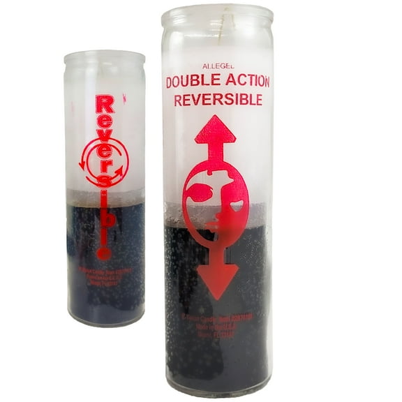 7 Day Candle Double Action Reversible - Alleged White Black Glass Jar Candle