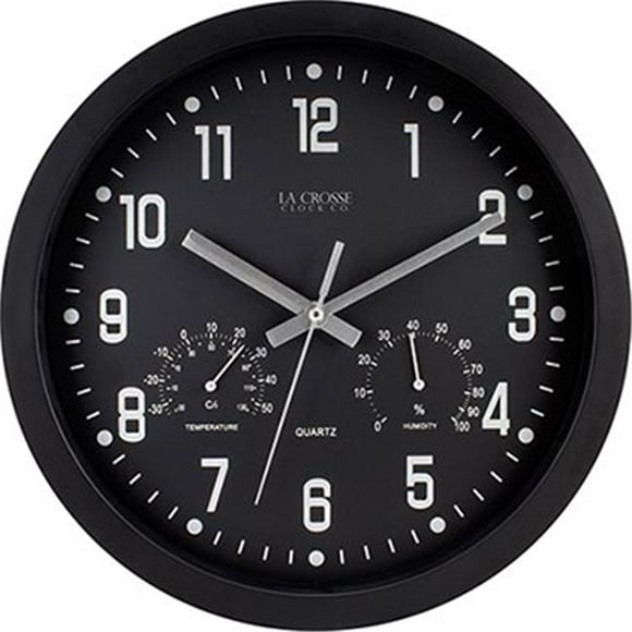Lacrosse Safety 404-2631 12 in. Wall Clock with Temperature Humidity