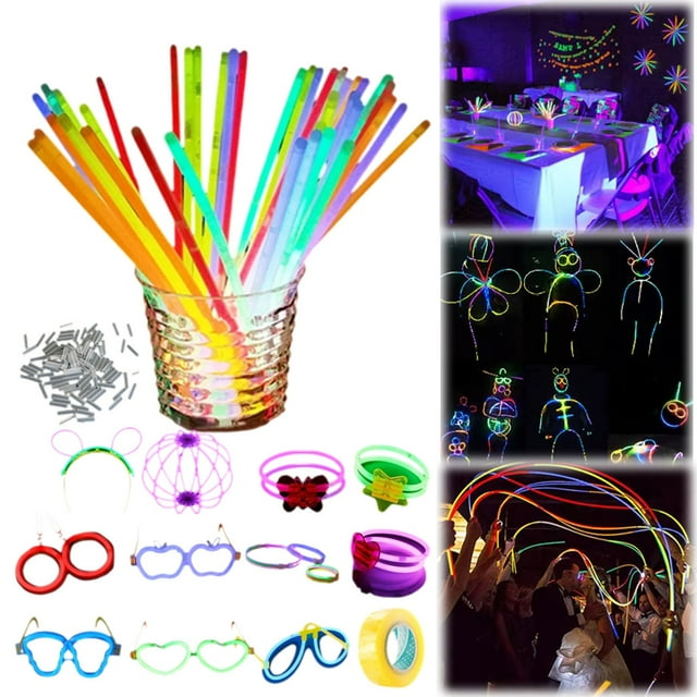 Jkkant Glow Sticks Party Pack, 100-Count Multicolor Light Sticks for Kids Adults, Nighttime Events Festivals Birthdays Concerts