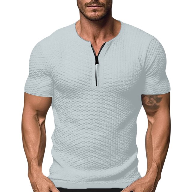pstuiky camisetas de hombre, Camisa de verano para hombre, playera, de manga corta, informal, de color liso, con botones, manga corta y cuello en V. camisas casuales para hombre s