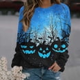 thumbnail image 4 of Kezqiaxn Women's Sweatshirt Halloween Pumpkin Long Sleeve Fall Casual Pullover Tops Crew Neck Sweatshirts Women Trendy Clothes, 4 of 6