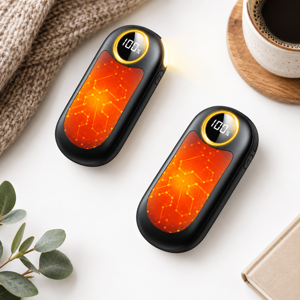 Pro-Black-2pack Rechargeable Hand & Foot Warmers with LED Flashlight 4 Heating Levels