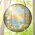 thumbnail image 1 of Adorno colgante FLAGWIX con forma de gato, vitral, 20 cm, 1 of 7