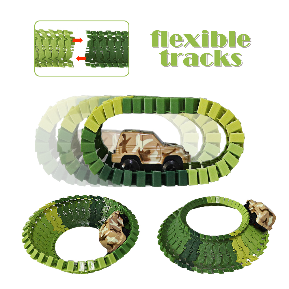 Electric Race Track Car Play Set Realistic Dinosaurs World Toy Birthday