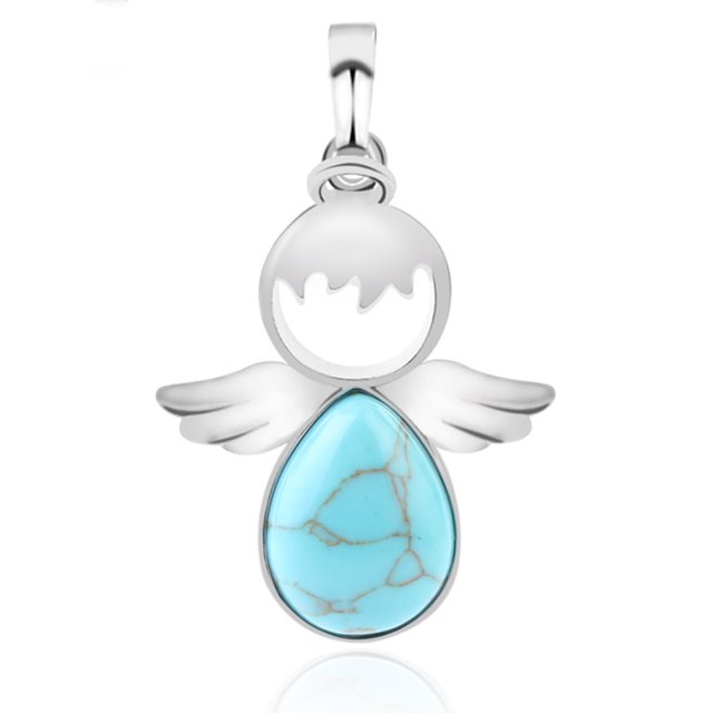 Pendentifs Quartz Rose Anges Féeriques Pendentif pour Colliers Femmes Filles Bijoux