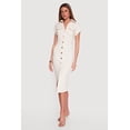 thumbnail image 2 of Women's Denim Side Ruched Dolman Sleeve Shirt Dress, 2 of 3