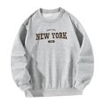 thumbnail image 4 of Sudadera con cuello redondo para mujer, hombros caídos, ropa de moda para mujer, gris, informal, holgado L, 4 of 8