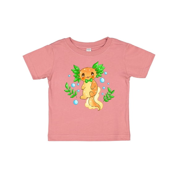 Inktastic Cute Orange and Green Axolotl Boys or Girls Baby T-Shirt