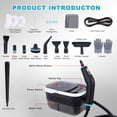 thumbnail image 4 of Steam Cleaner, 1500W 10s Fast Heat-Up,Steamer for Cleaning with 44oz Water Tank,14 Cleaning Attachments for Cleaning Stubborn Stains,Grease,Floors,Couches & Cars,Black, 4 of 7