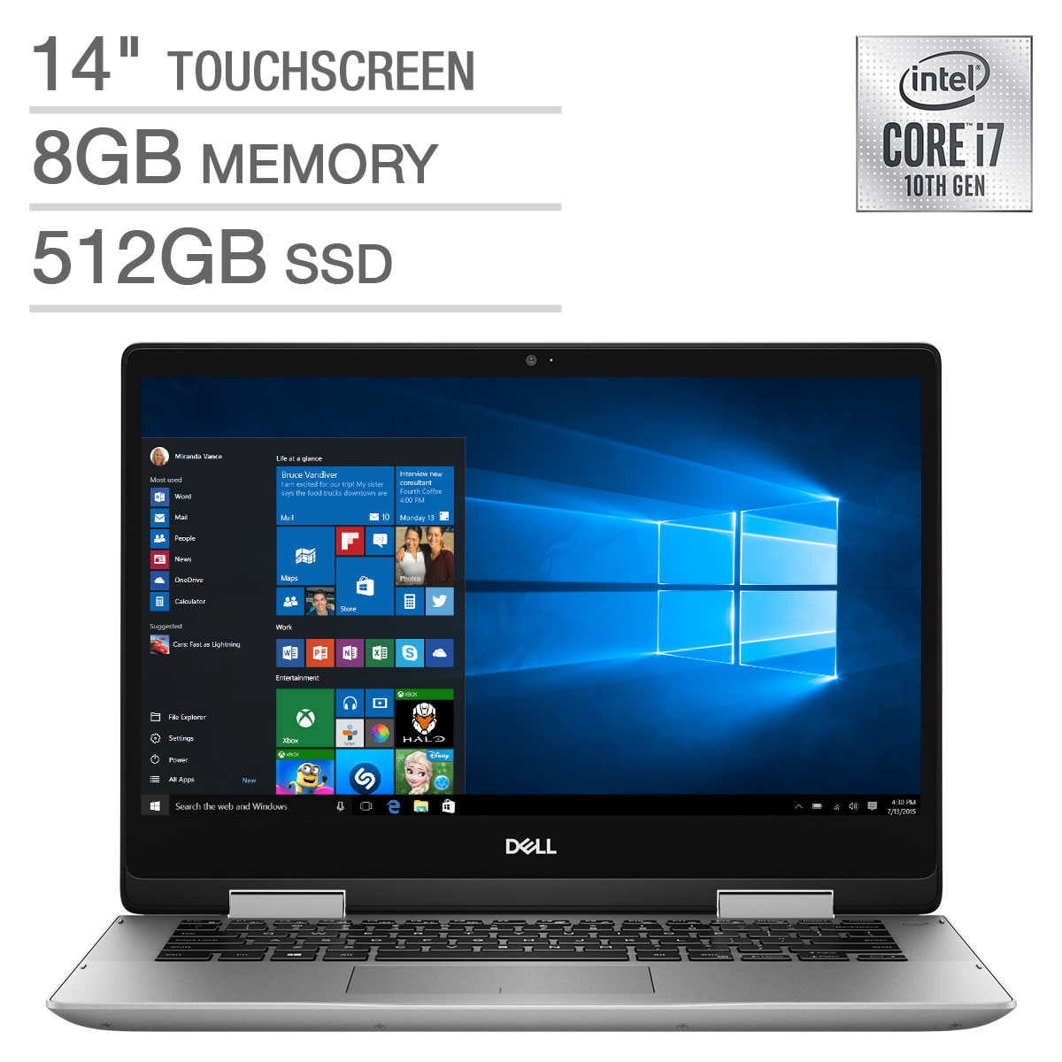 Dell Inspiron 14 5000 Series 2 In 1 14 Touchscreen Laptop 10th Gen Intel Core I7 512gb Ssd 8gb Memory Backlit Keyboard Bluetooth Webcam I5491 7265slv Pus Walmart Com Walmart Com