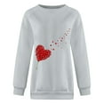 thumbnail image 5 of Aboser Valentine Shirts for Women Long Sleeve Heart Print T Shirt Casual Round Neck Tops Valentines Day Sweatshirt for Womens Comfy Loose Holiday Blouse, 5 of 5