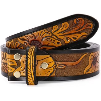 Classic western 11/2” leather belt Classic Western 1 1/2 main image 2