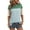 Mint Green, variant on Annhoo Women's Half Sleeve Tops Fashion Color Block Crewneck Casual T-Shirts Cute Side Slit Knitted Tunics