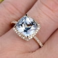 thumbnail image 5 of 2.05 Carat 7mm Cushion Cut Aquamarine Diamond Engagement Ring On 10k Aquamarine Yellow Gold Ring, 5 of 5